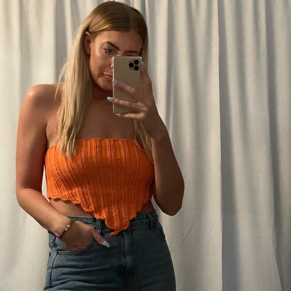 Lorelei Knit Tube Top Orange - Picture 1 of 2